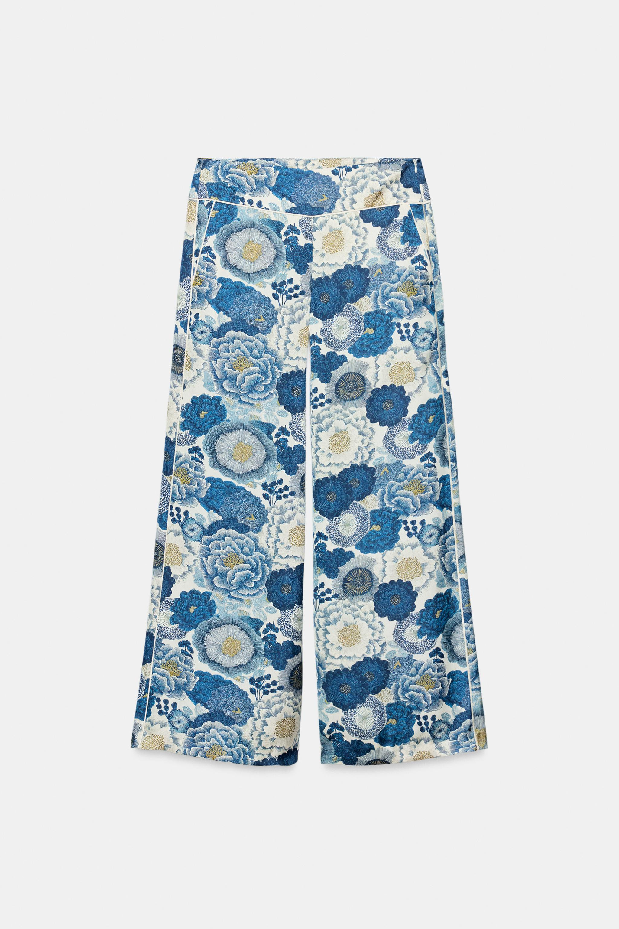 ZW COLLECTION FLORAL PANTS | Zara US