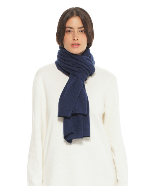 Monticelli Cashmere Pure Cashmere Cloud-Soft Scarf in Melange Blue at Nordstrom | Nordstrom
