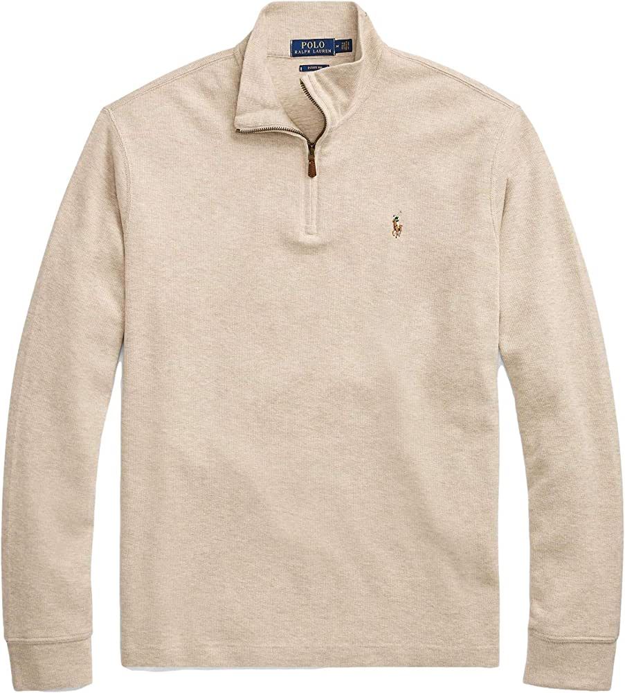 POLO RALPH LAUREN Men's Classic Estate-Rib Quarter-Zip Pullover Sweater | Amazon (US)