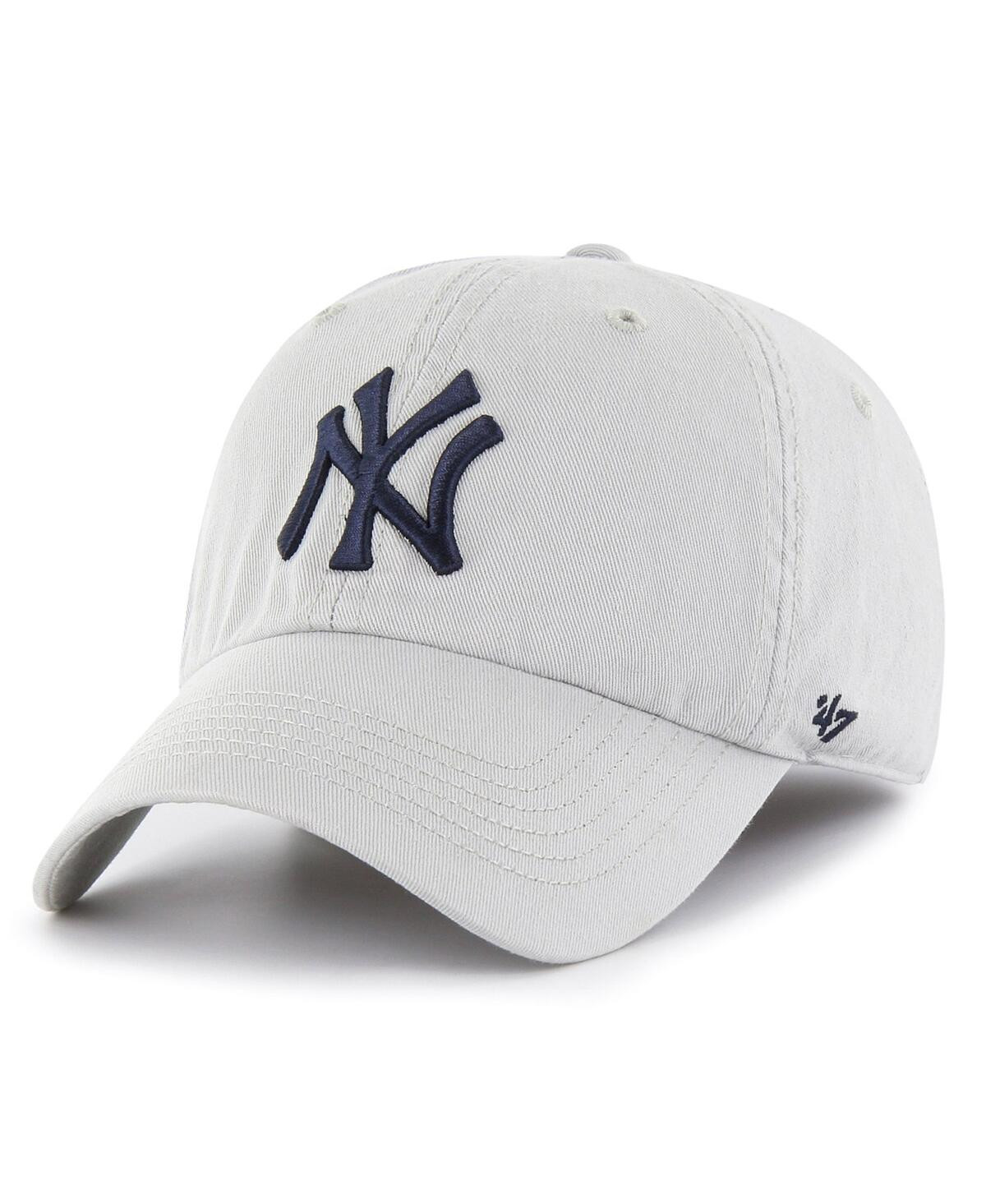 Men's '47 Brand Gray New York Yankees Franchise Logo Fitted Hat - Gray | Macy's