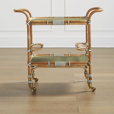 Brooks Rattan Bar Cart | Frontgate | Frontgate