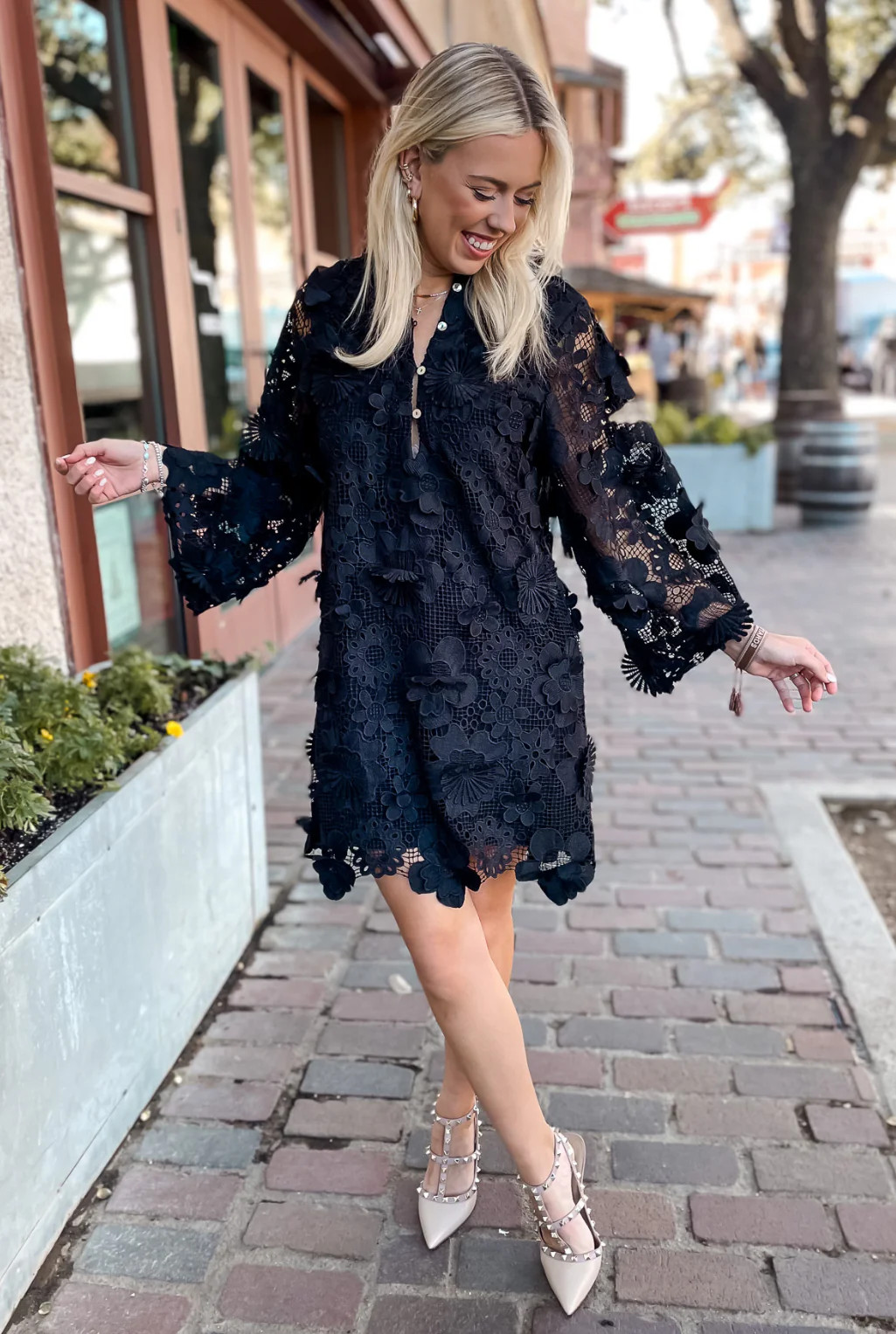 Seraphina Lace Dress - Black | Tucker Brown