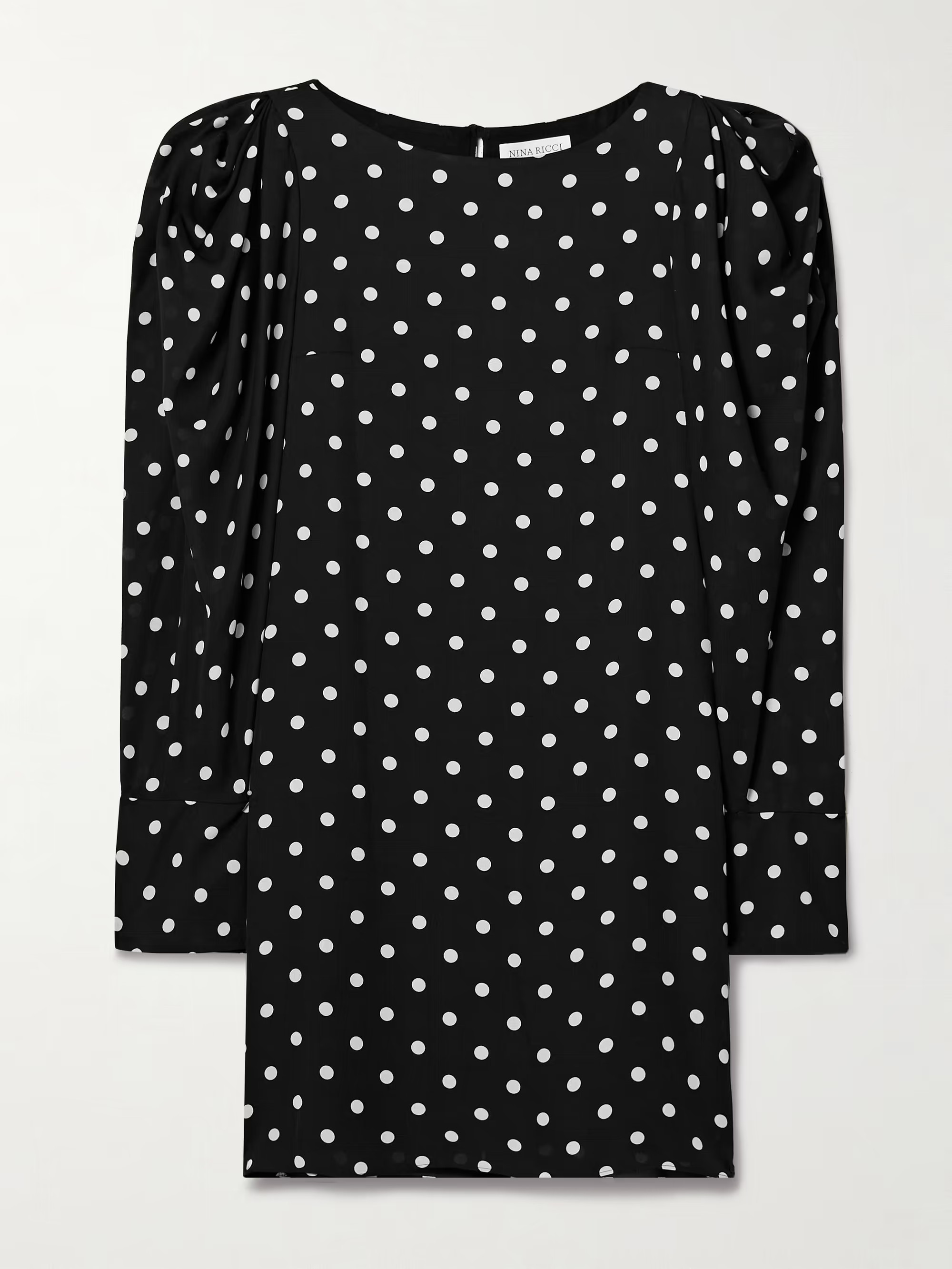 Polka-dot recycled-crepe de chine mini dress | NET-A-PORTER (US)