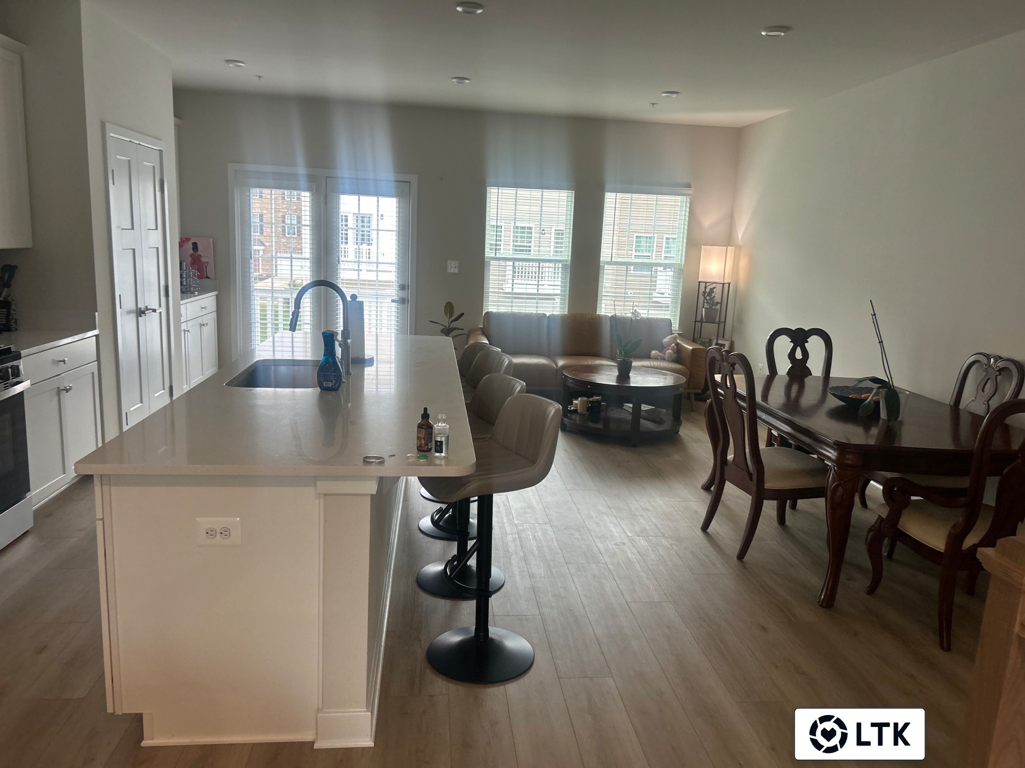 When I wanted to outfit my #newhome I looked everywhere. Found the most beautiful and softest Italian cream leather barstools from #Macys and I have been in love with them ever since. #ltkhome #christmas #decor #space #kitchen #light #lighting #pretty 

#LTKHome #LTKHoliday #LTKvlog