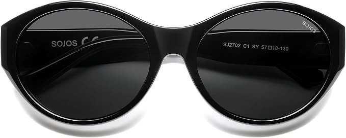 SOJOS 2026 Trendy Oval Polarized Sunglasses for Women Classic SJ2702 | Amazon (US)
