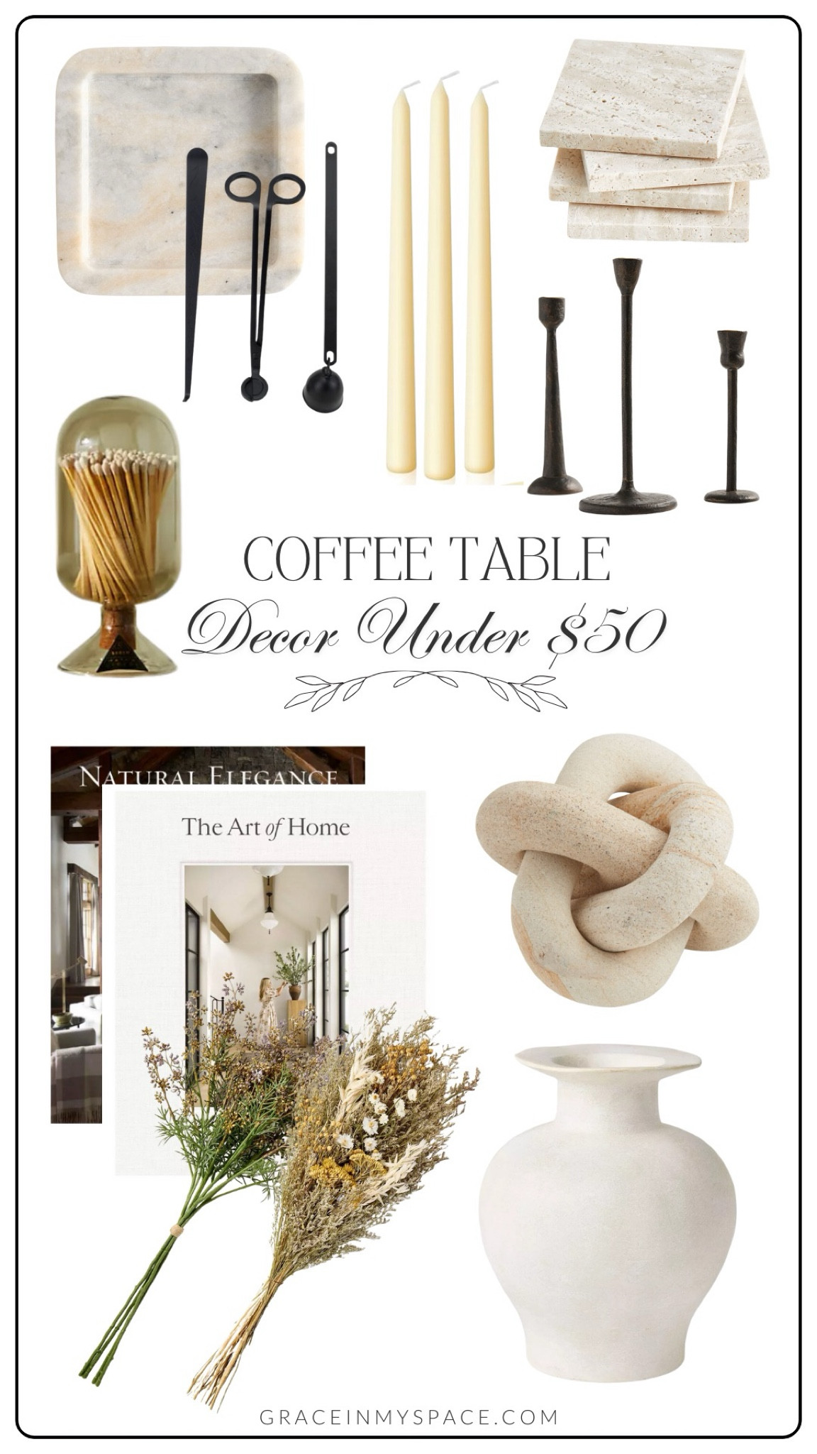 Coffee table decor under $35 👀 If you’re hoping to spruce up your living room space after you take down your cheery holiday decor, these finds are for you! All of these decor picks are budget-friendly and they’d work with a variety of interior design styles. Plus, because they’re neutral, you can leave these out during all seasons! 

#LTKHome #LTKFindsUnder100 #LTKFindsUnder50