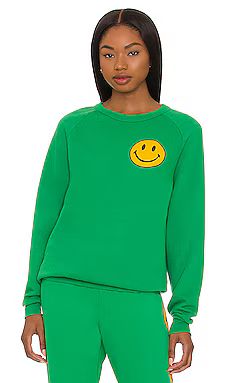 Aviator Nation Small Smiley Crewneck Sweatshirt in Kelly Green from Revolve.com | Revolve Clothing (Global)