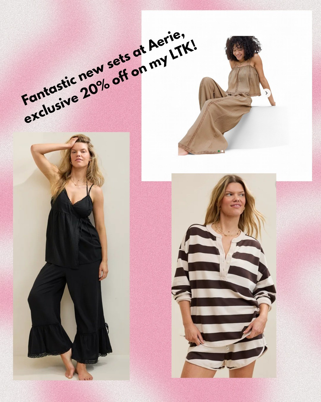 Hey there, right now just gor you ans exclusive 20% off on Aerie! Only on my LTK,  make sure to add the LTK app and follow TinaStyleLife!

#LTKxAerie #LTKMothersDay #LTKSaleAlert