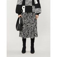 Viviynn zebra-print crepe midi skirt | Selfridges