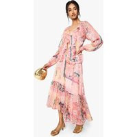 boohoo Women's Paisley Chiffon Tiered Maxi Skirt | Size: 6 | Boohoo.com (UK & IE)