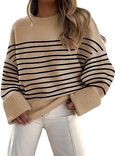 ANRABESS Women's Oversized Sweaters 2026 Long Sleeve Fuzzy Knit Casual Chunky Pullover Sweater Fa... | Amazon (US)