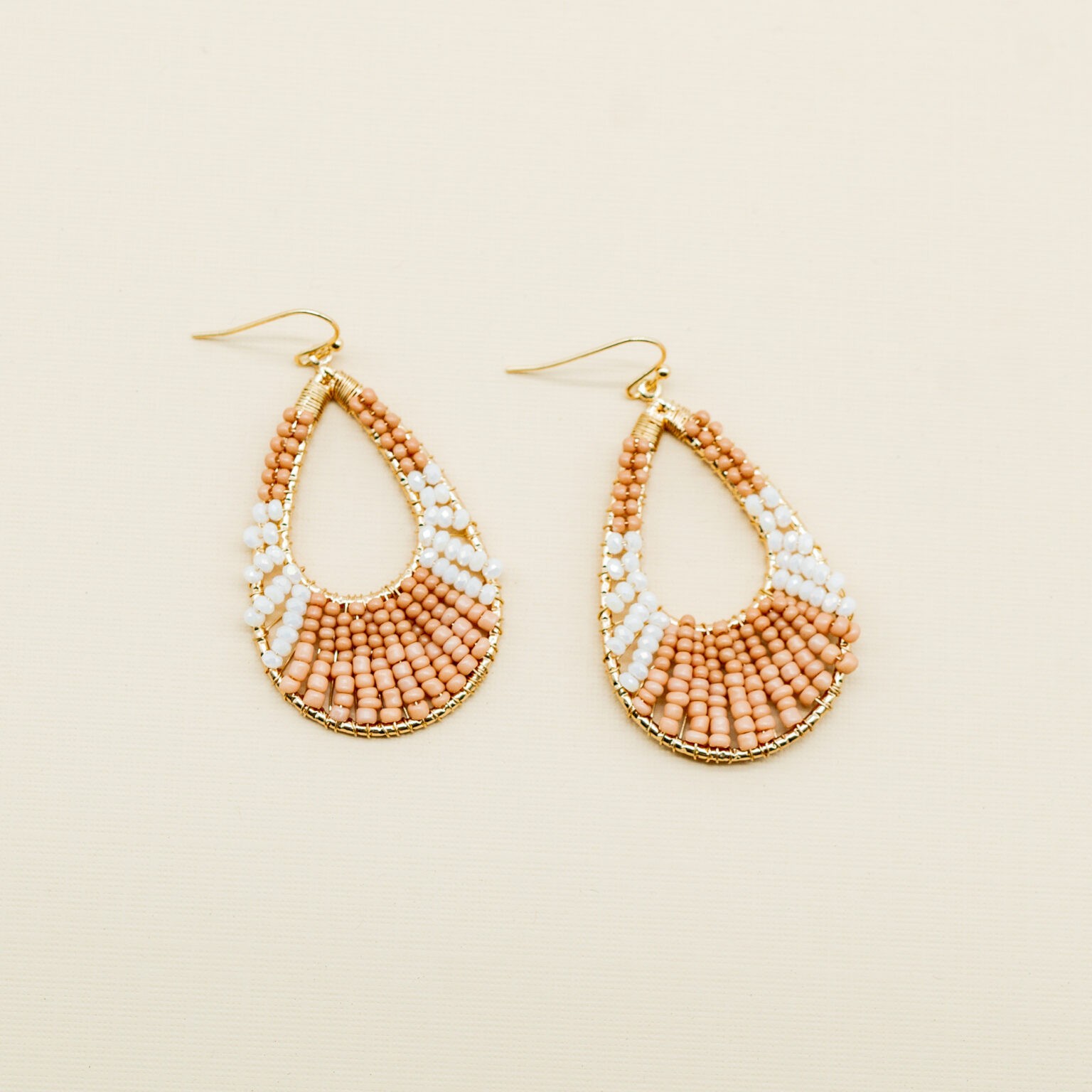 NATURAL SEED BEAD TEARDROP EARRINGS | Panacea