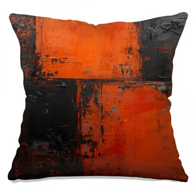 Orange Black Abstract Double Sided Throw Pillows | Wayfair North America