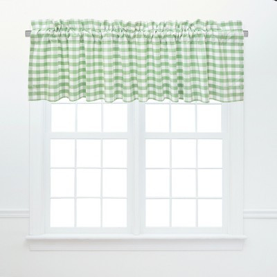C&F Home Ashford Sage Green Gingham 100% Cotton Set of 2 Window Valances 15.5" x 72" | Target