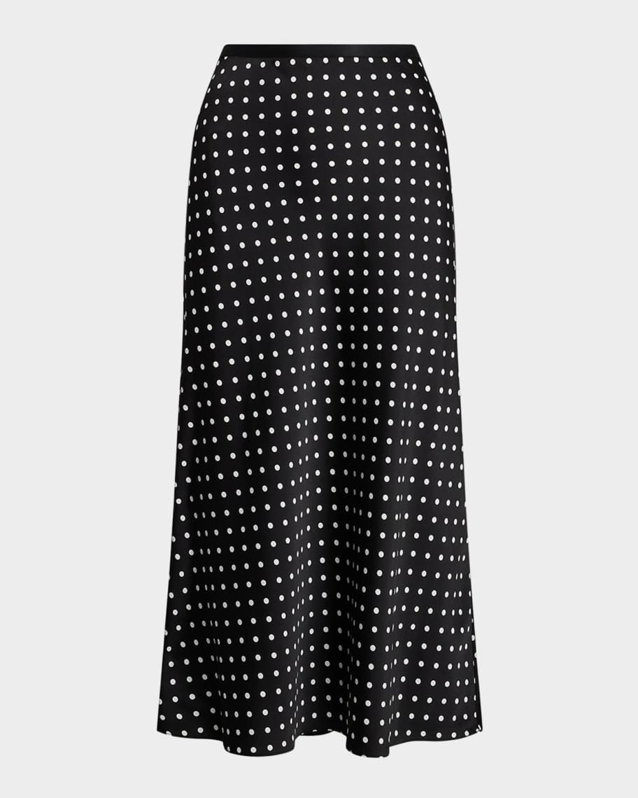 Polka-Dot Satin Skirt | Neiman Marcus