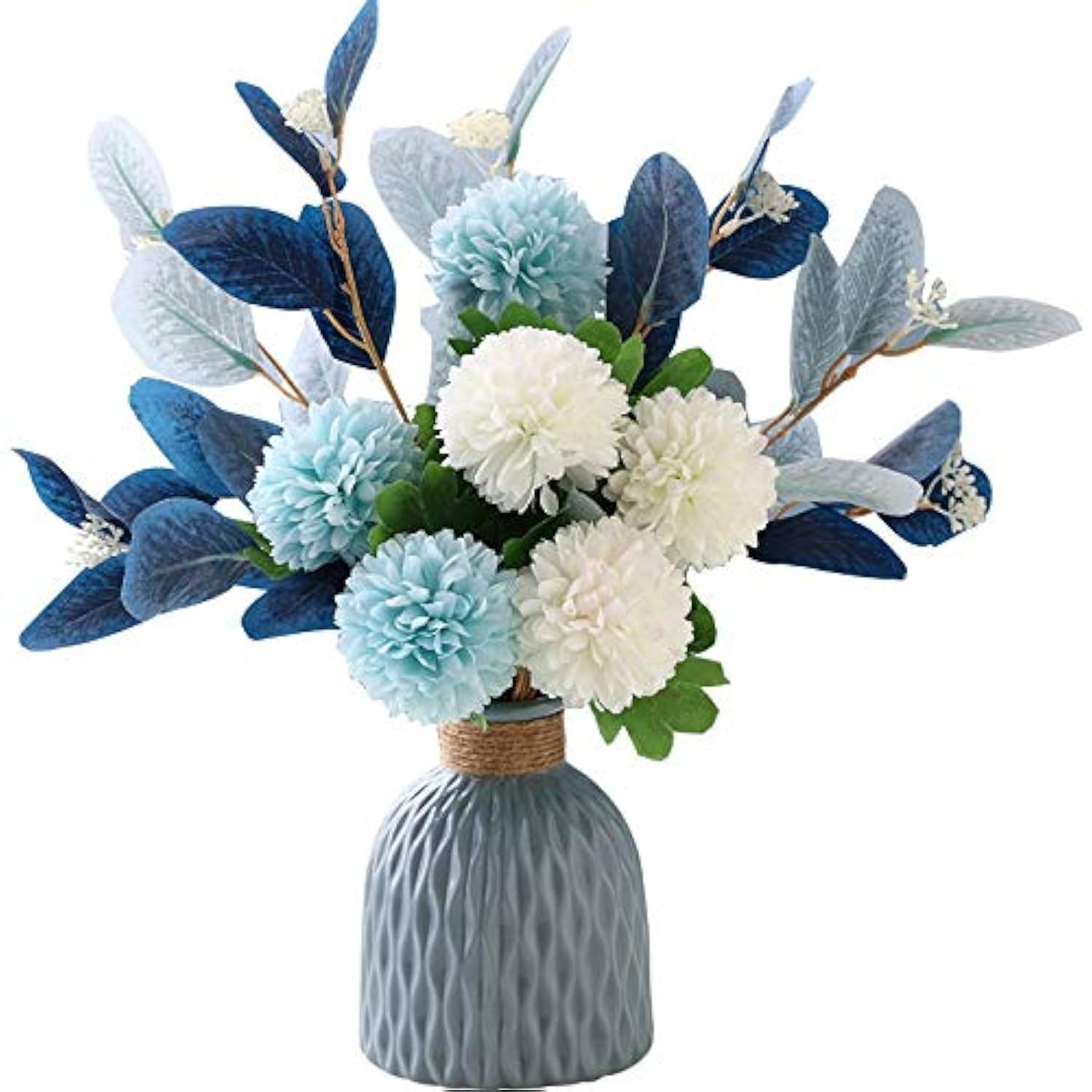 Artificial Flowers with Vase Faux Hydrangea Flower Arrangements for Home Garden Party Wedding Dec... | Amazon (US)