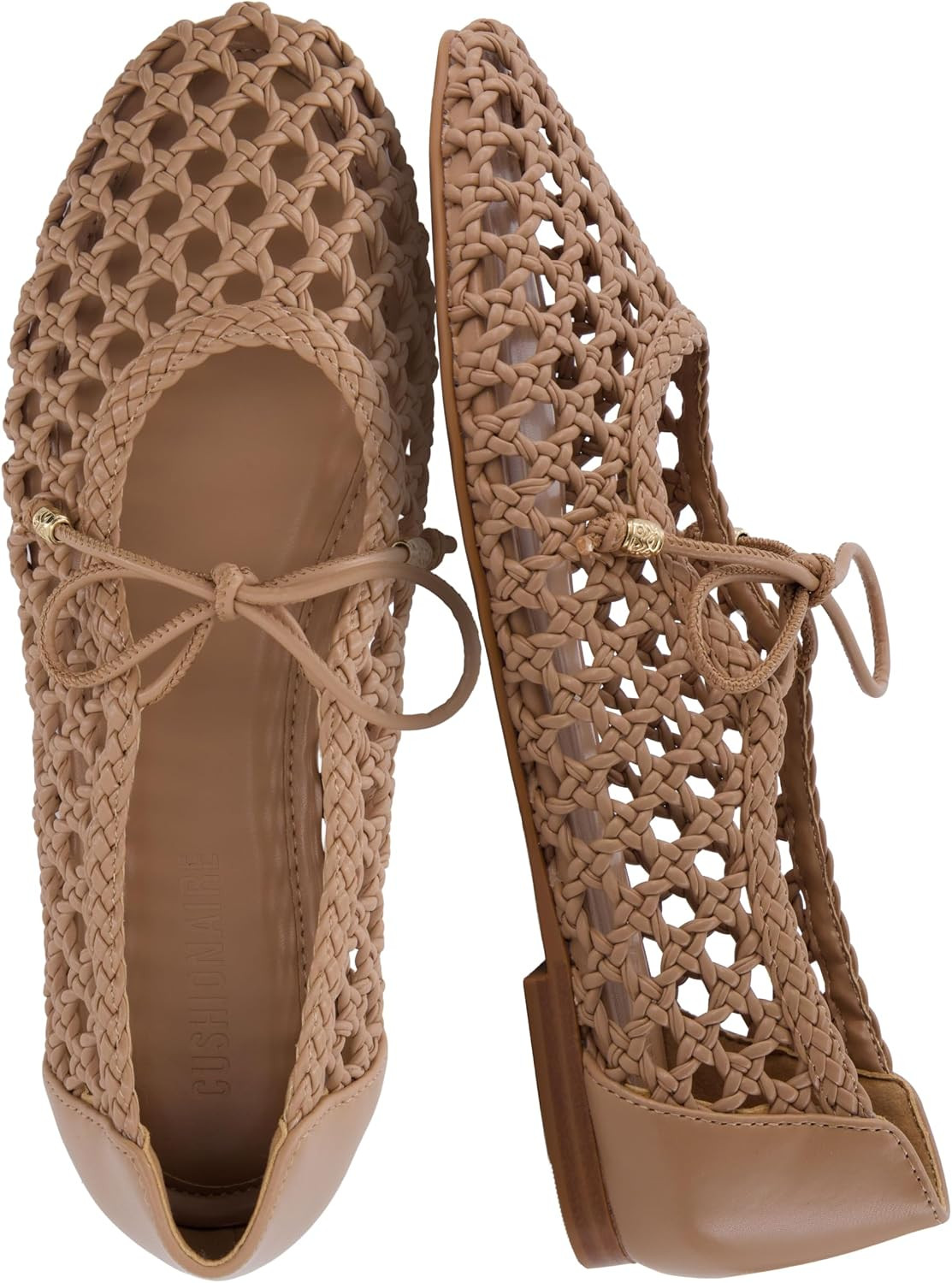 CUSHIONAIRE Wesley Woven Lace Up Ballet Flats for Women | Amazon (US)
