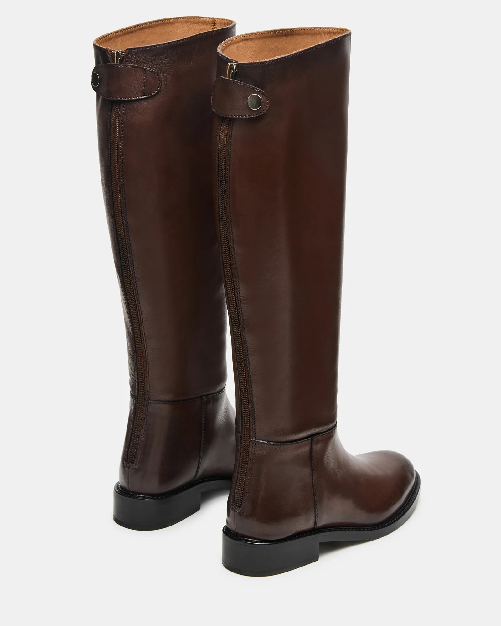BEREN Brown Leather Knee-High Women's Riding Boot | Steve Madden (US)