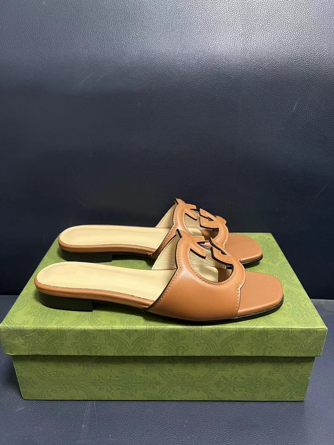 Leather Mid Heel Ladies Sandals Slippers Designer Fashion Ladies Flats Ankle Buckle Rubber Sole M... | DHGate