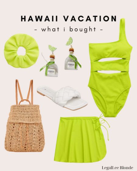 Beach vacation new finds! Lime green is 🔥 right now! And this one piece swimsuit is so flattering! It comes in other colors too- and there’s a matching skirt coverup! 
.
.
.
Aerie swimwear - aerie swim - one piece swimsuit - swimwear for cool moms - rattan backpack - beach bag - beach style - vacation outfit 

#LTKunder100 #LTKshoecrush #LTKtravel