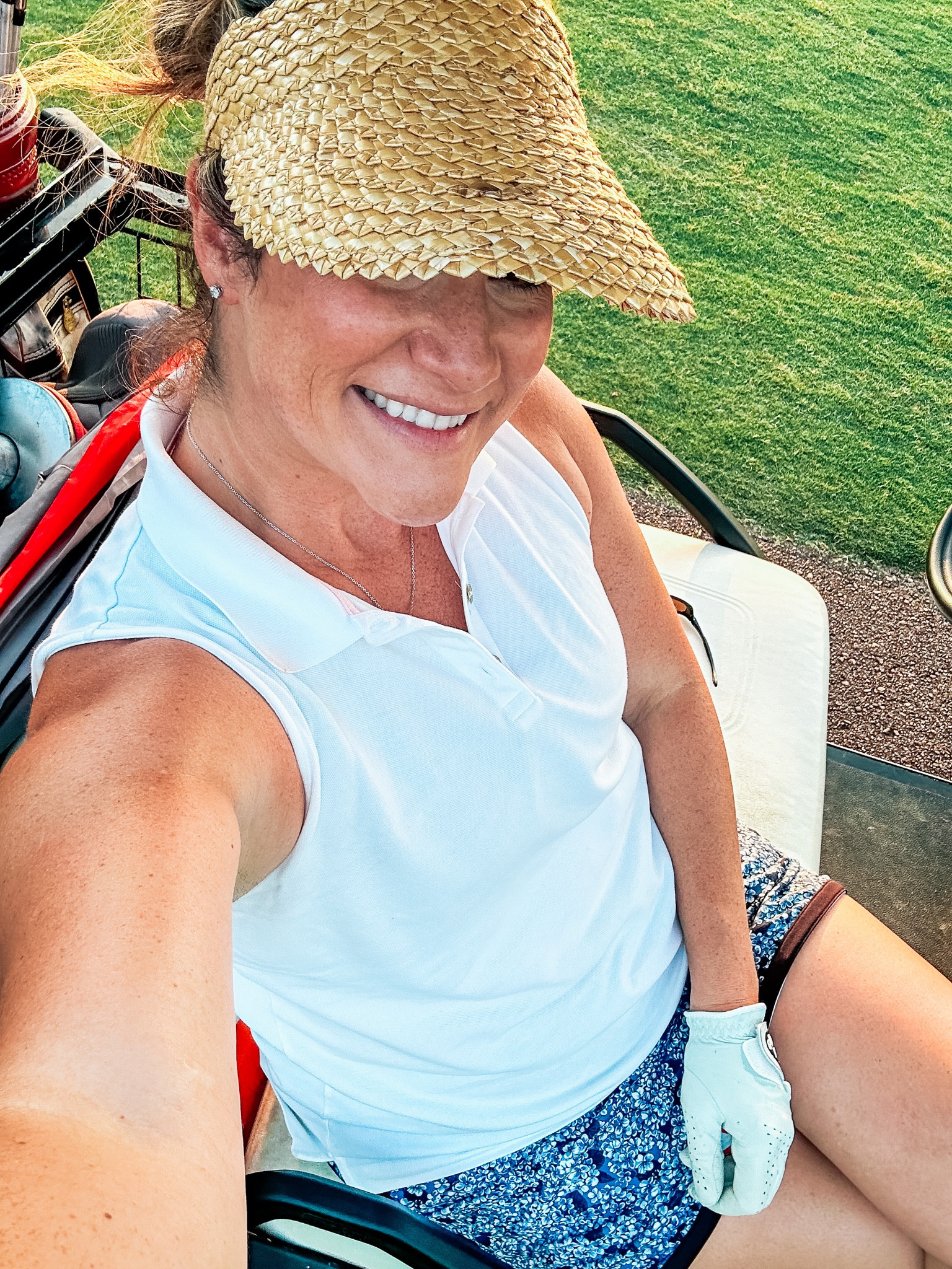 About the other night… Loved getting out for a little to play a few holes with my man. 🥰 

And no more tees getting lost in my hair with this hydrangea skort that has tee holders and gives me all the #grandmillenial feels 💕 Snag it now before it sells out again! 🚨 

#LTKFitness #LTKunder100 #LTKSeasonal