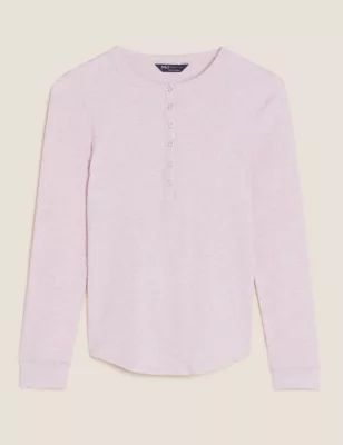 Cotton Rich Ribbed Long Sleeve Top | Marks & Spencer (UK)
