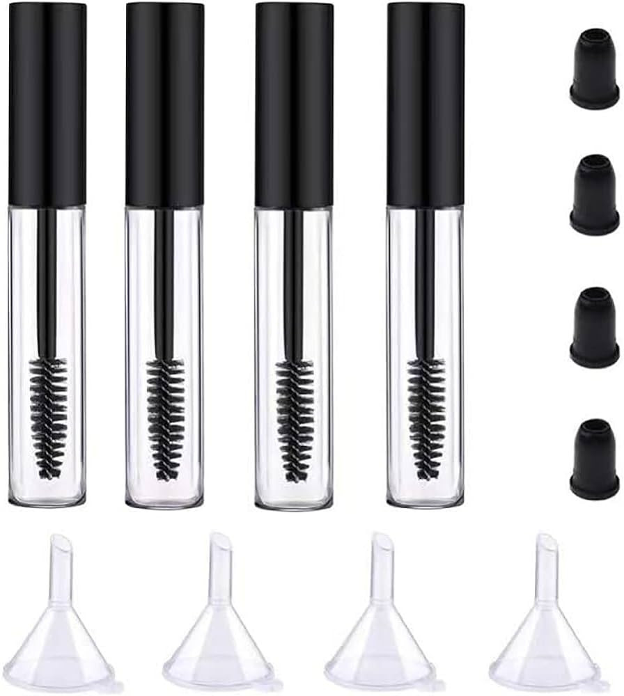 4 Pack Empty Mascara Tube with Eyelash Wand, ForSewian10ml Premium Eyelash Cream Container Bottle... | Amazon (US)