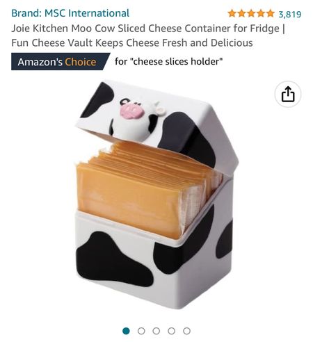 Is this not the cutest cheese slices holder you’ve ever seen?! 😂🐄

#kitchentools
#organization
#kitchengadgets
#refrigeratoritems
#household

#LTKhome #LTKFind #LTKunder50