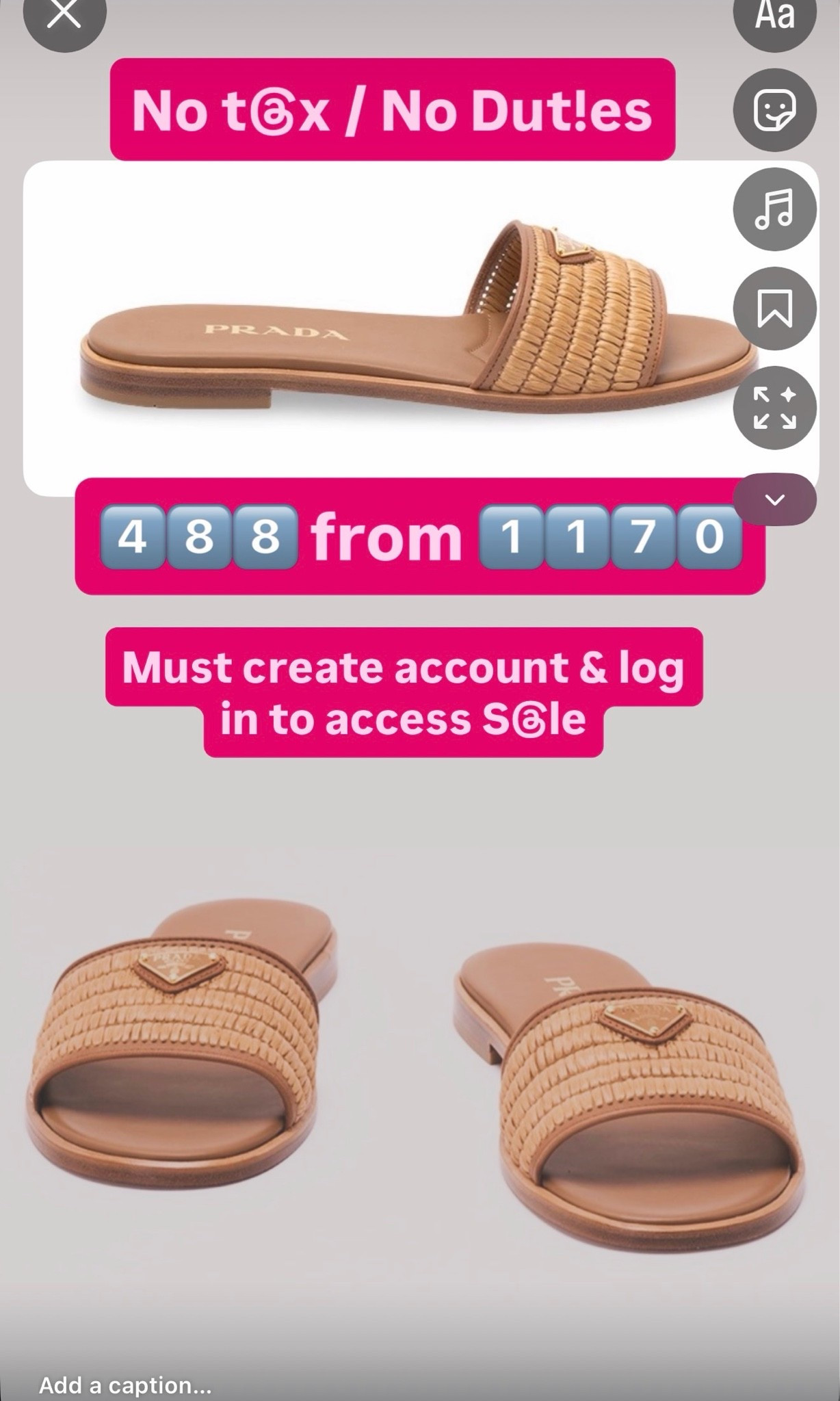Prada slide sale
Must log in and create account to access sale
No tax and no duties

#LTKSaleAlert #LTKSeasonal #LTKootd