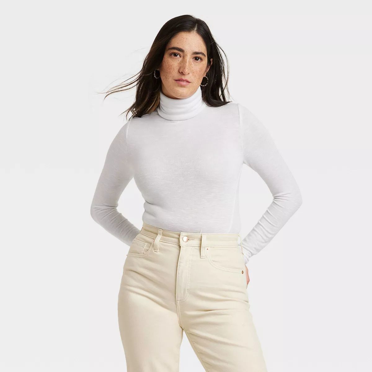 Women's Long Sleeve Mock Turtleneck T-Shirt - Universal Thread™ Heathered Gray XS | Target