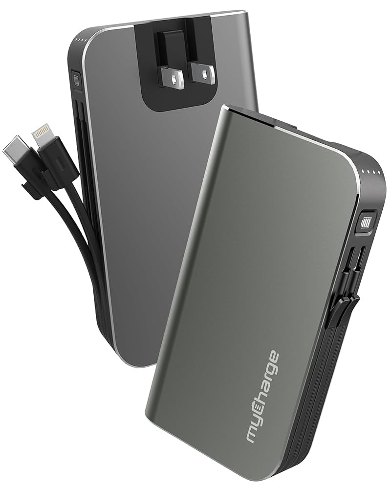 myCharge Portable Charger with Wall Plug – 10050mAh Fast Charging – Power Bank for iPhone, Sa... | Amazon (US)