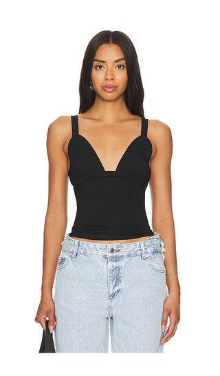 Josephine Tank in Black | Revolve Clothing (Global)