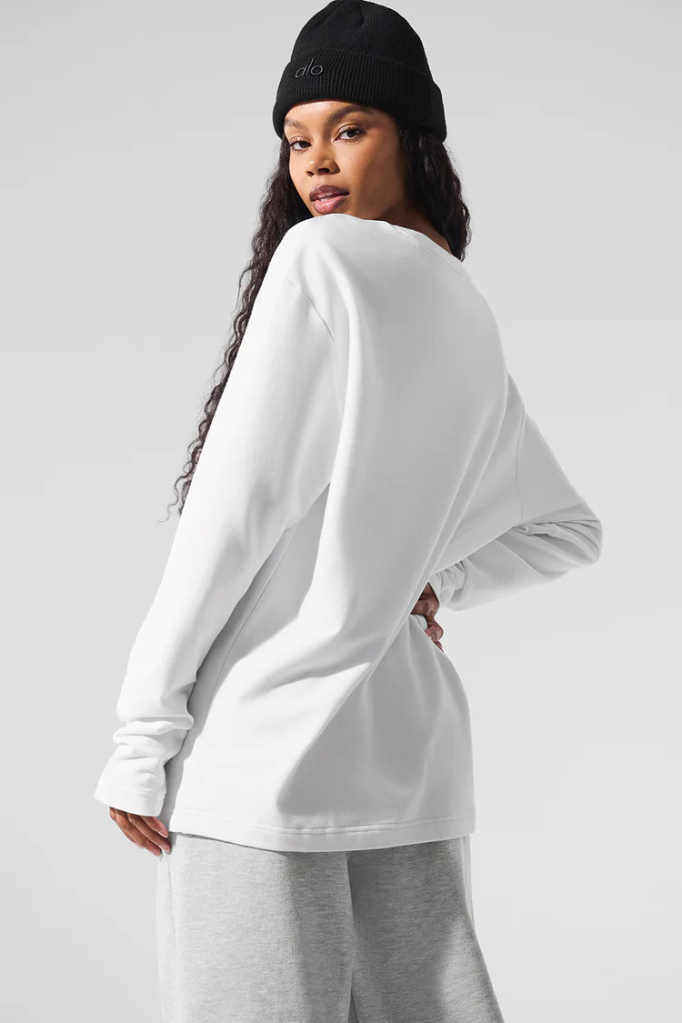 Double Take Long Sleeve Crew - White | Alo Yoga (US)
