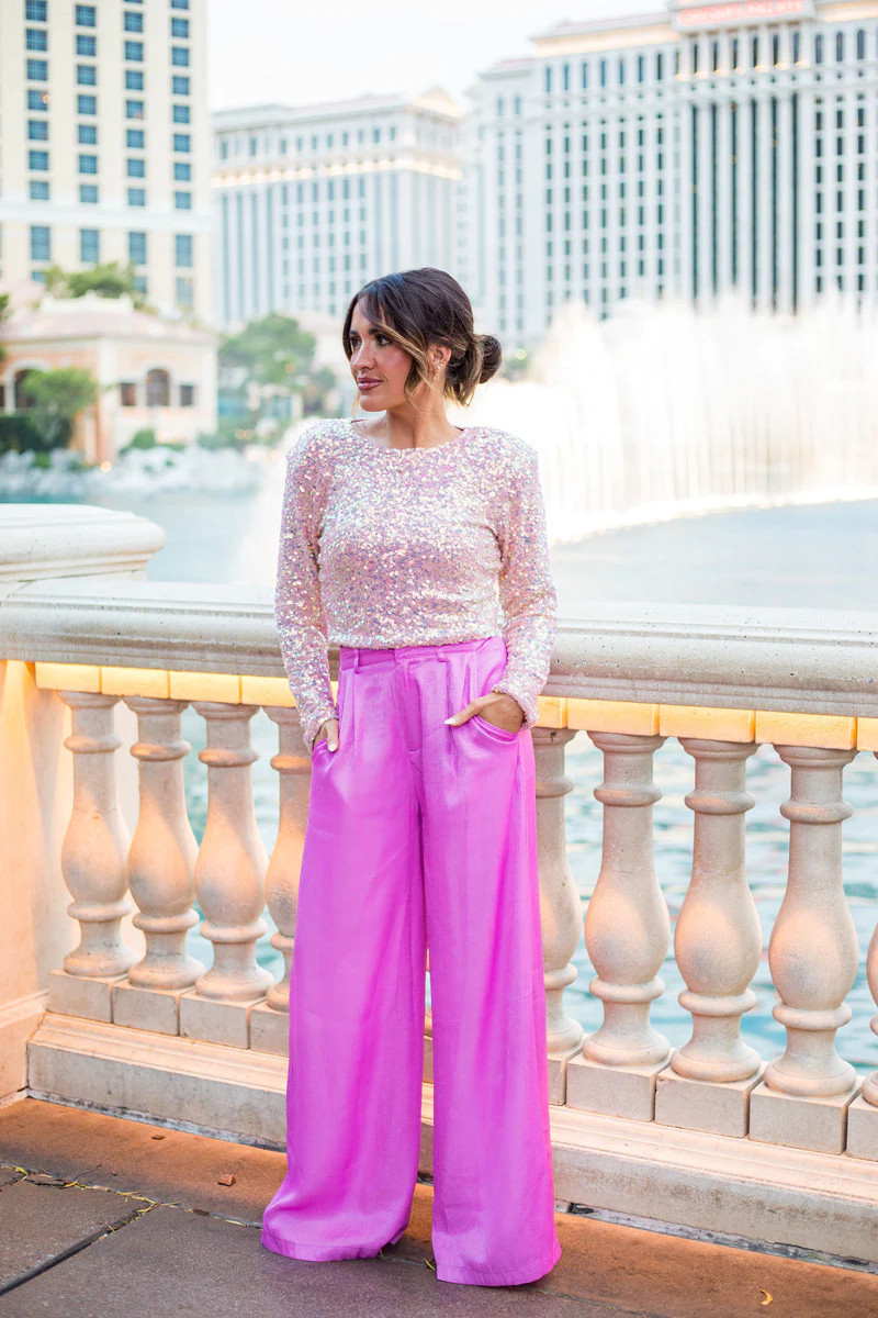 Kylie Sequin Pink Top | Apricot Lane Boutique