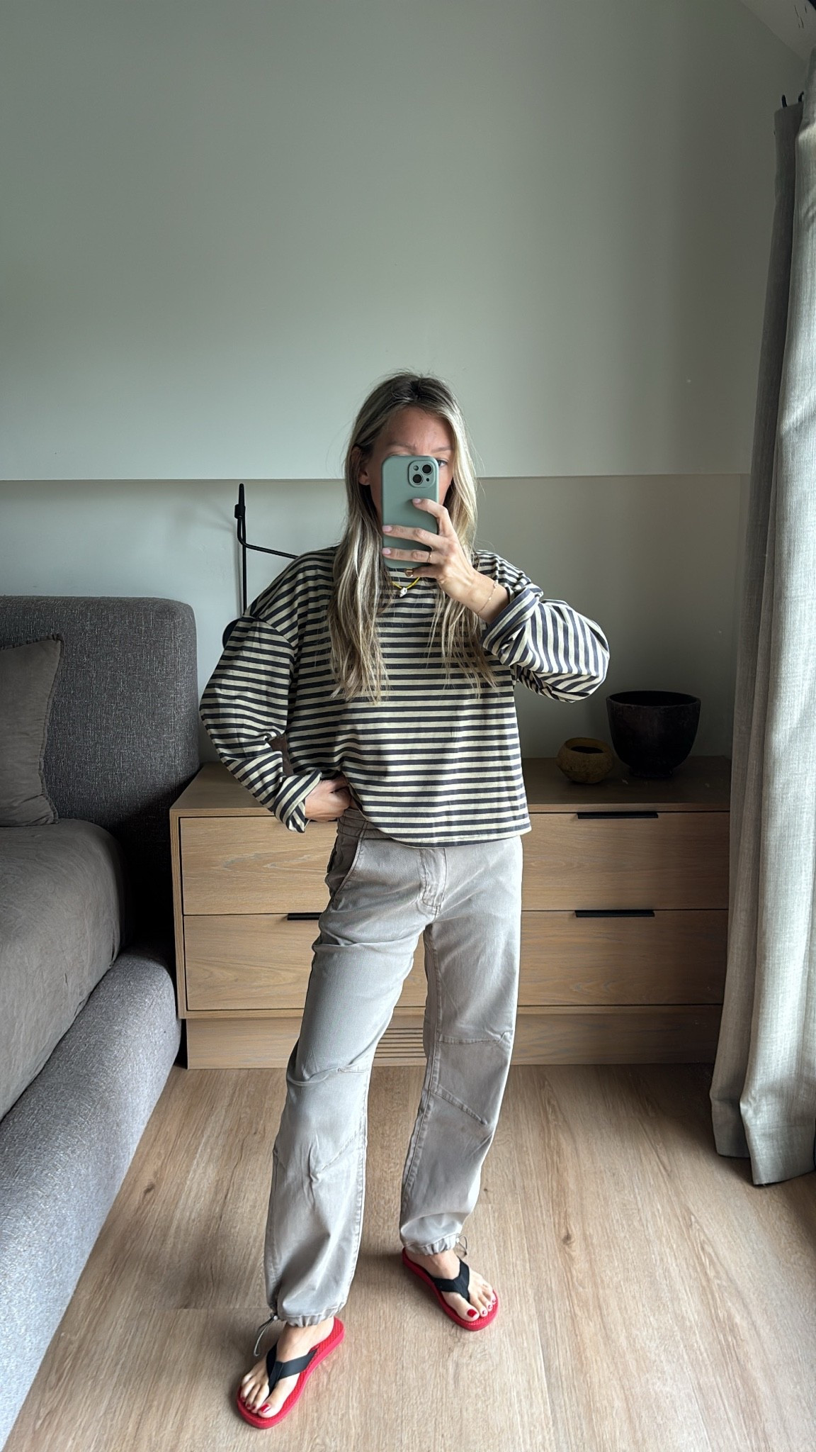 My most worn shirt and I am loving these page cargo pants! They are so soft and comfortable and true to size! Also my most worn flip-flops size a half size up they run a little small ￼￼

#LTKdayinmylife #LTKgrwm #LTKootd
