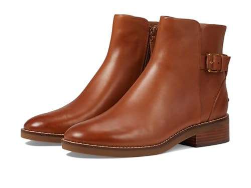 COLE HAAN Women's Hampshire Buckle Bootie Fashion Boot, British Tan Leather, 8.5 | Amazon (US)