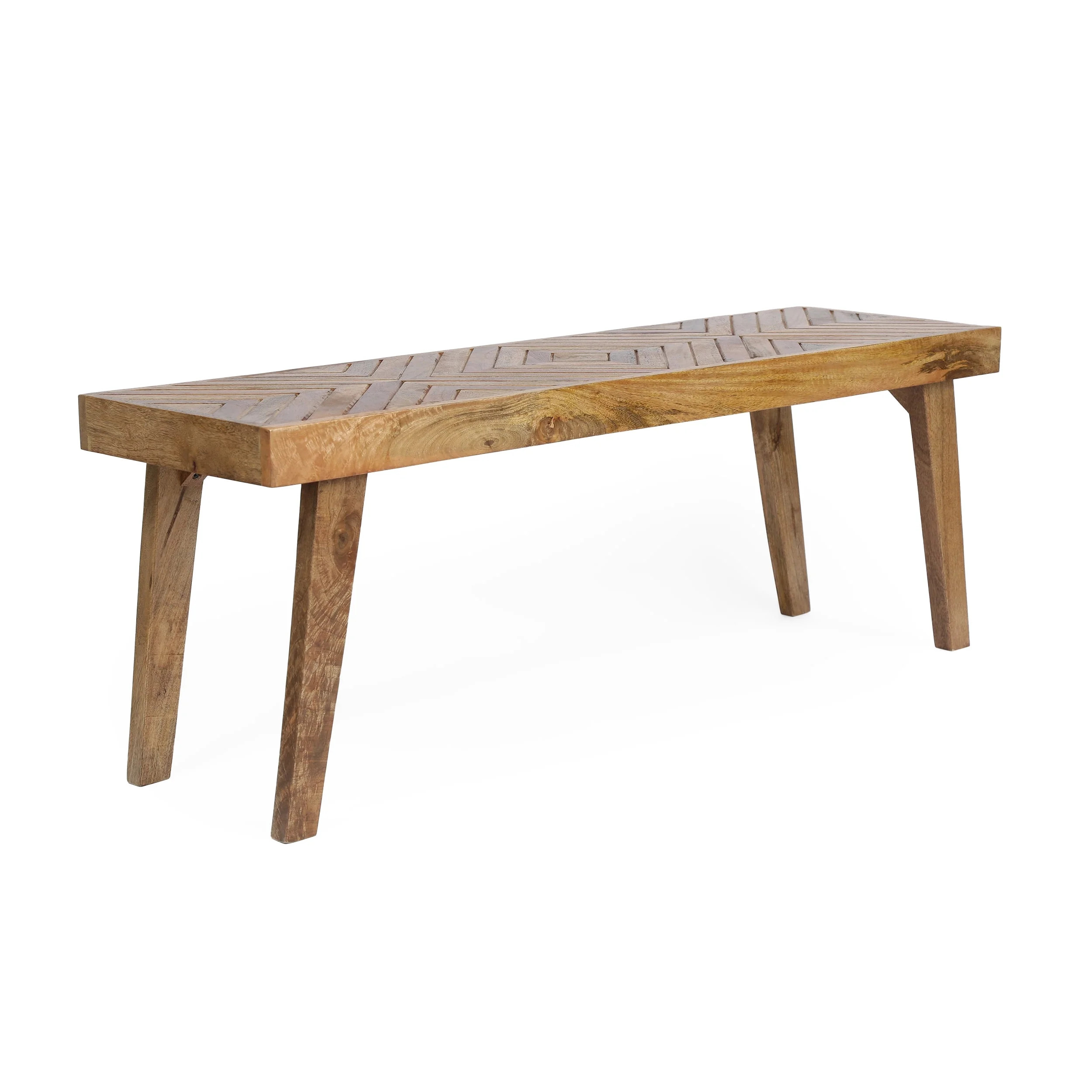 GDF Studio Hawley Boho Handmade Mango Wood Bench, Natural | Walmart (US)