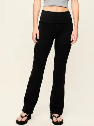 High-Waisted PowerChill Fold-Over Bootcut Leggings | Old Navy (US)