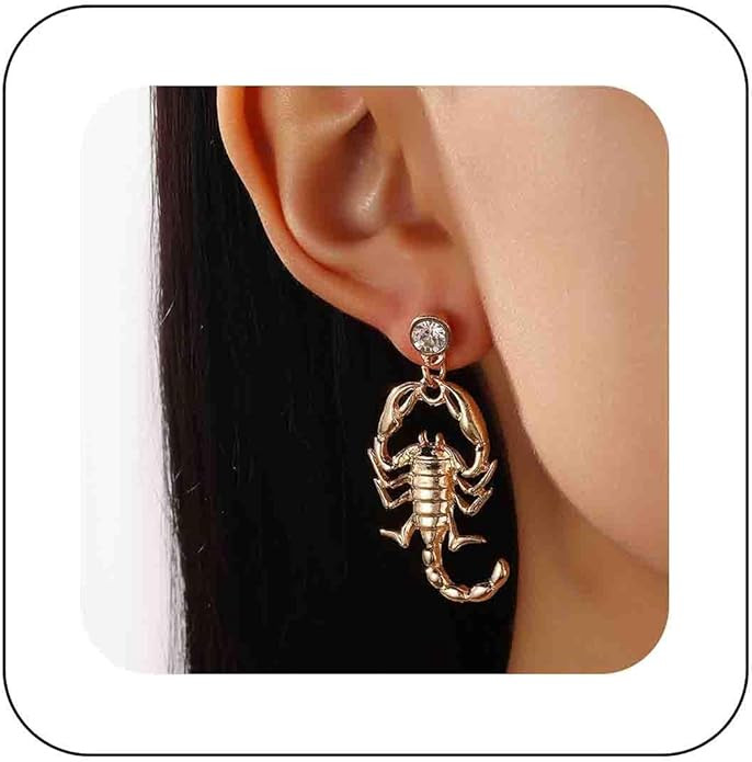 Gothic Gold Scorpion Earrings CZ Scorpion Dangle Earrings Crystal Scorpion Stud Earrings Animal S... | Amazon (US)