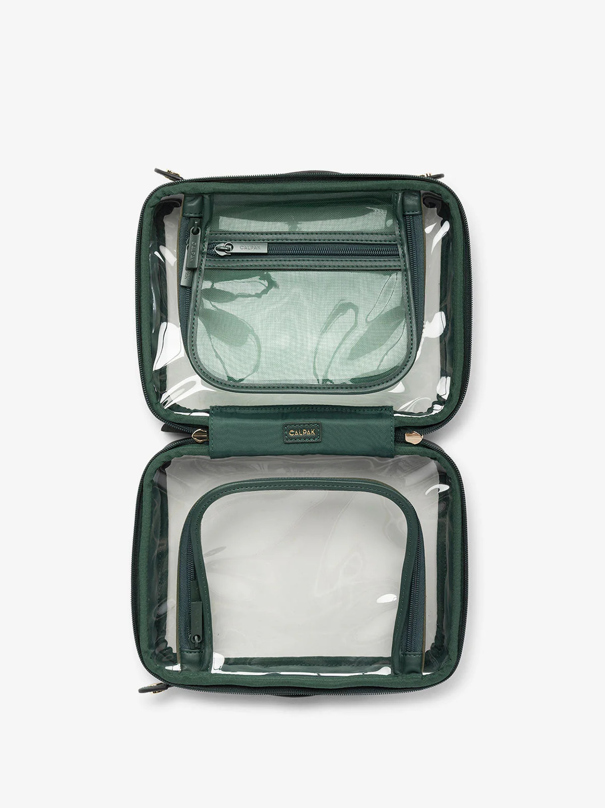 Medium Clear Cosmetics Case in Emerald | CALPAK Travel