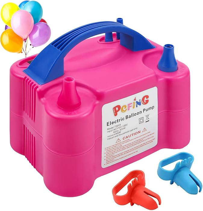 PCFING Balloon Pump Electric, Portable Balloons Inflator Blower Machine with Balloon Tie Tool & D... | Amazon (US)