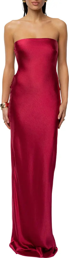 Regal Rising Corset Back Strapless Satin Gown | Nordstrom