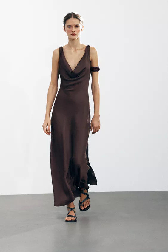 ZW COLLECTION SATIN LONG DRESS | Zara US