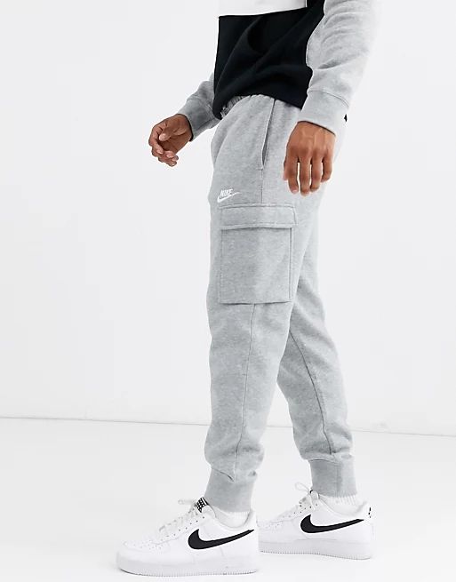 Nike Club cuffed cargo sweatpants in gray | ASOS (Global)