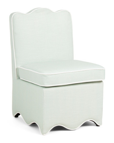 21.5X32.5 Scalloped Bottom Skirted Dining Chair, Polyester | TJ Maxx