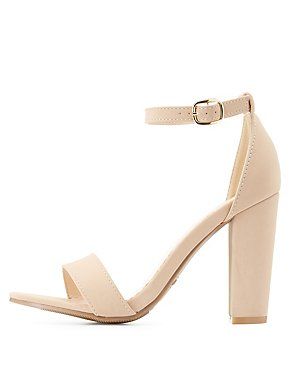 Two-Piece Chunky Heel Sandals | Charlotte Russe