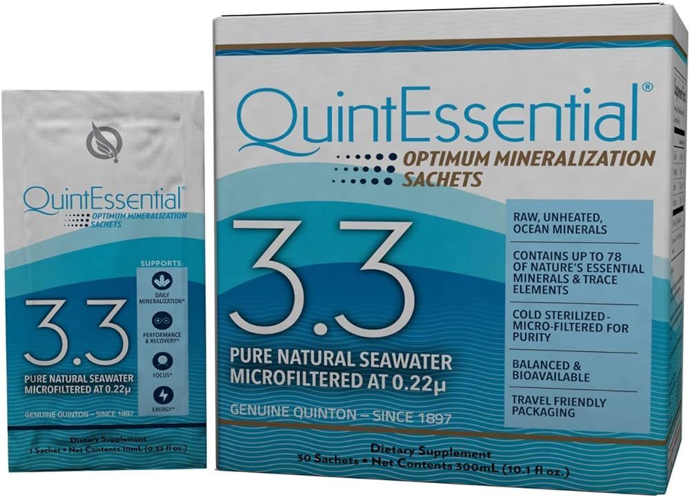 Quicksilver Scientific Quintessential 3.3 Sachets - Hypertonic Solution - Filtered Sea Water Hydr... | Amazon (US)