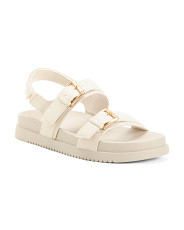 Leather Flatform Ankle Strap Sandals | Marshalls
