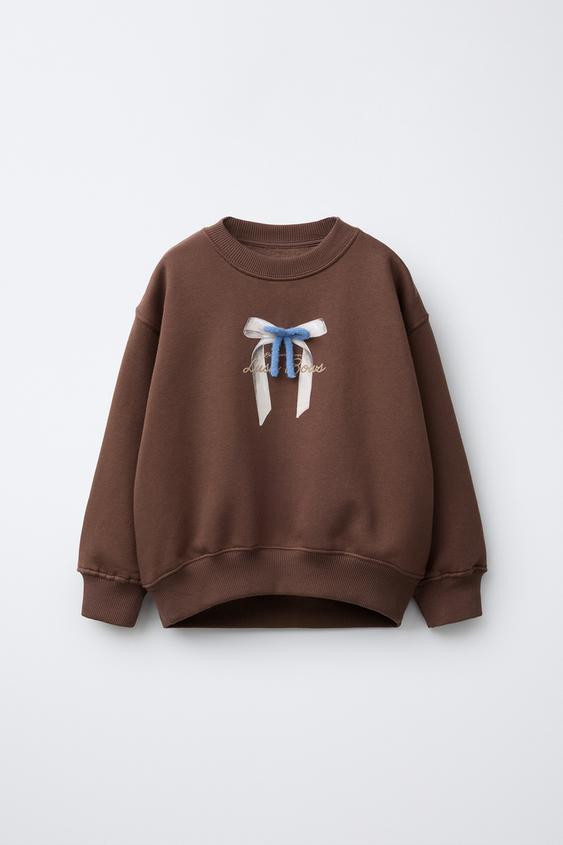 BOW TEXT SWEATSHIRT | Zara US