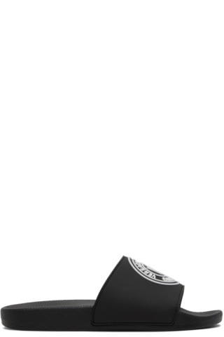 Black V-Emblem Sandals | SSENSE